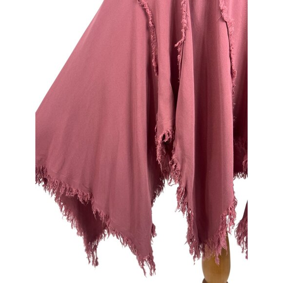 Free People Tattered Up Shred Slip Dress XS| Whimsigoth Grunge Fairy Boho| Mauve - Picture 7 of 16